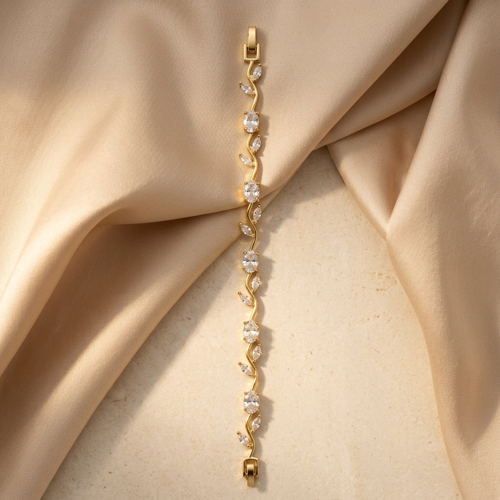 The Radiant Crystal Tulip Vine Bracelet