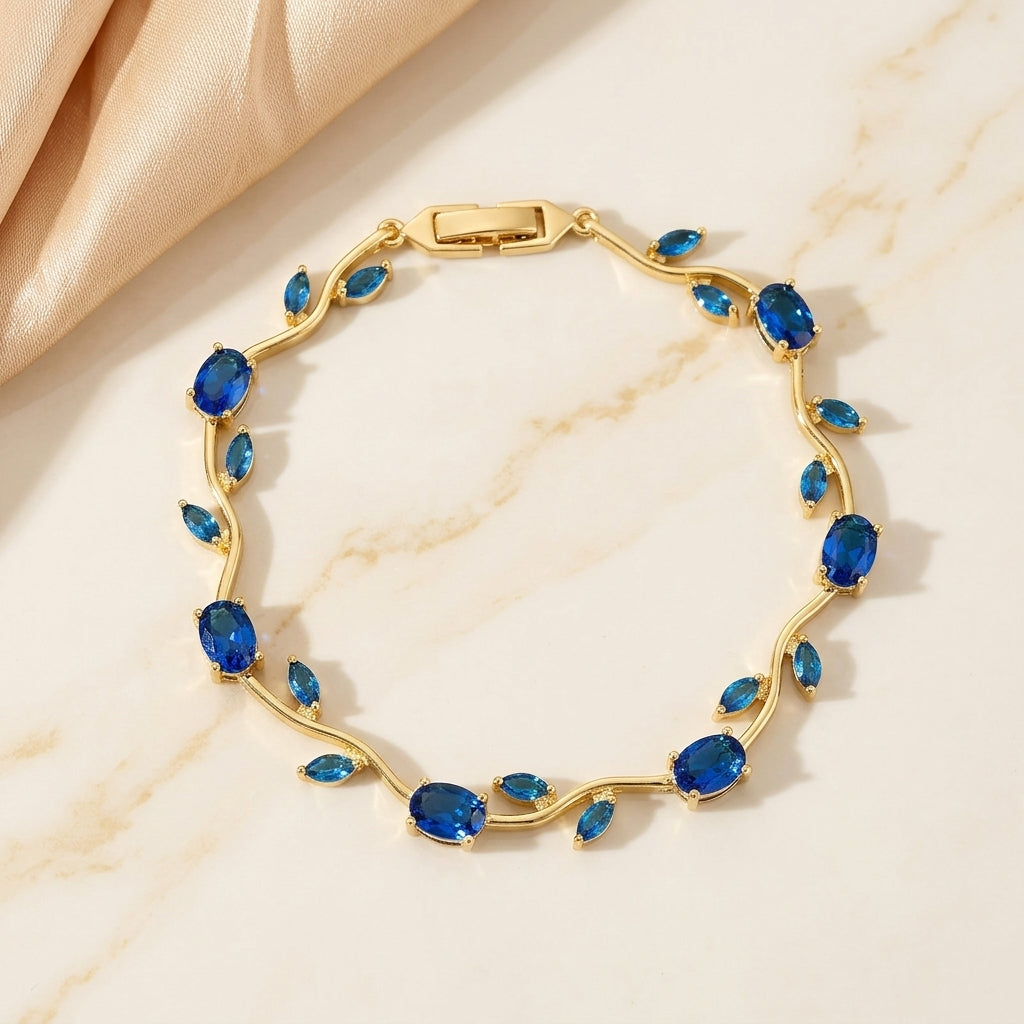 The Royal Sapphire Tulip Midnight Vine Bracelet