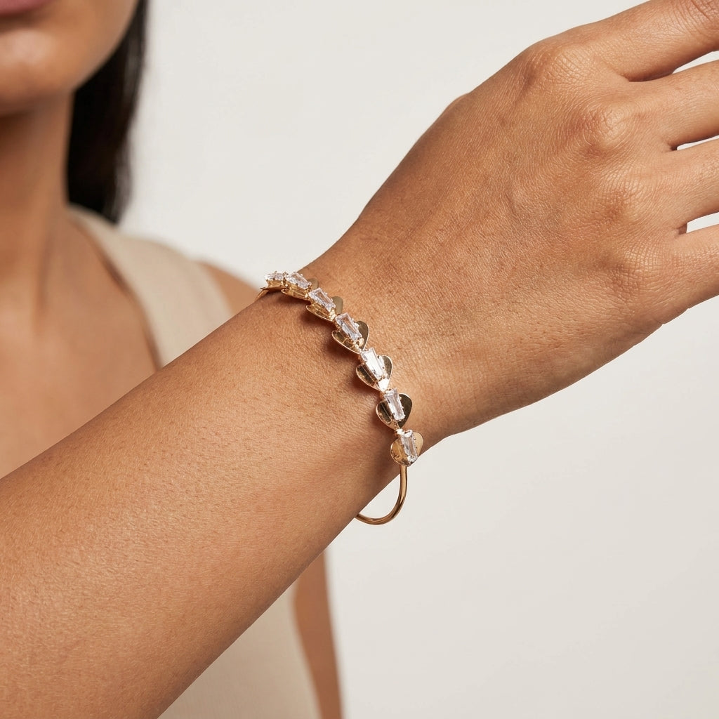 The 'Juliet' Heart & Crystal Bracelet