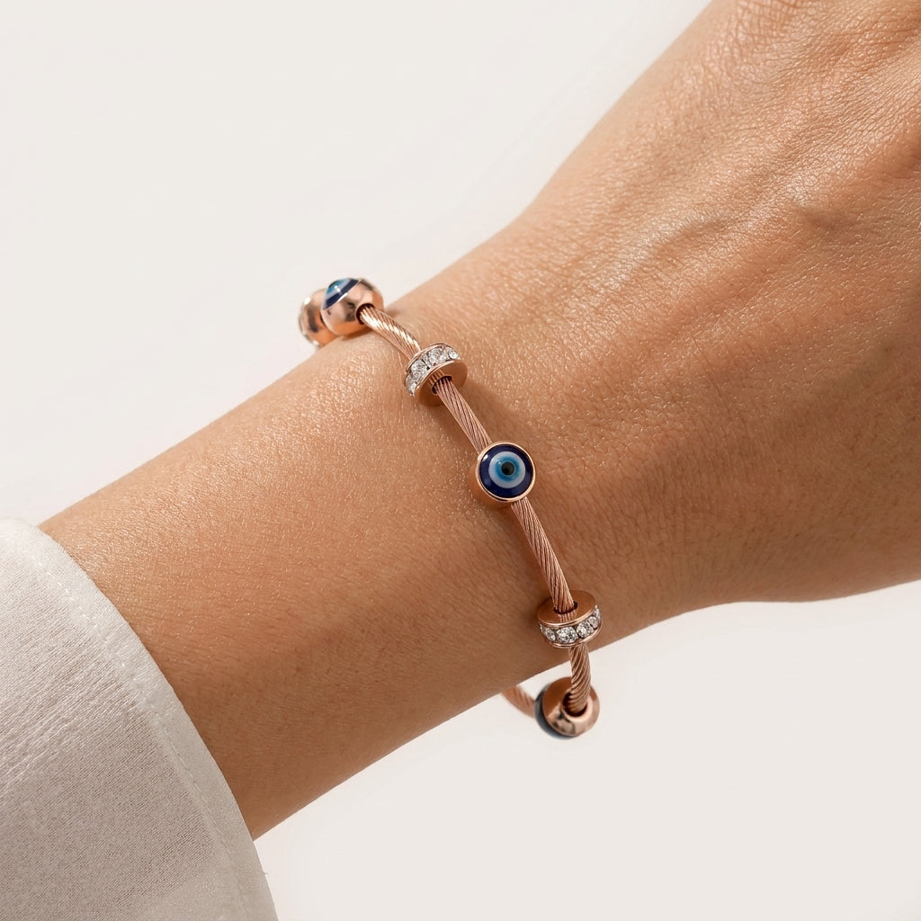 L’Aura 18K Rose Gold Cable Protection Bracelet