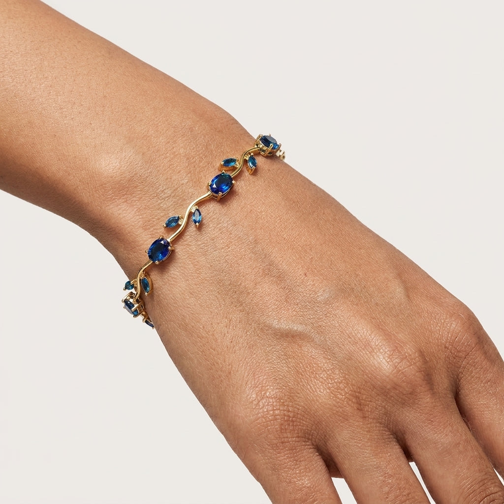 The Royal Sapphire Tulip Midnight Vine Bracelet