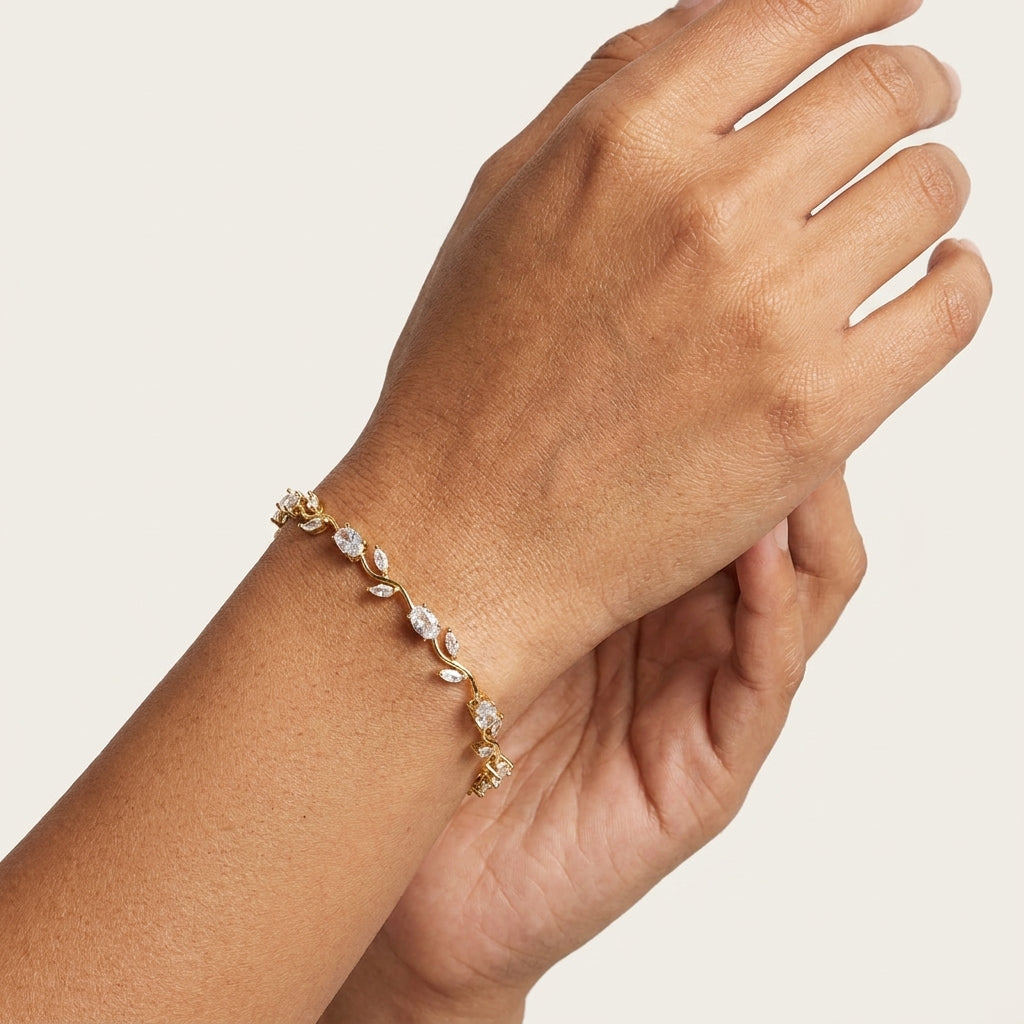 The Radiant Crystal Tulip Vine Bracelet