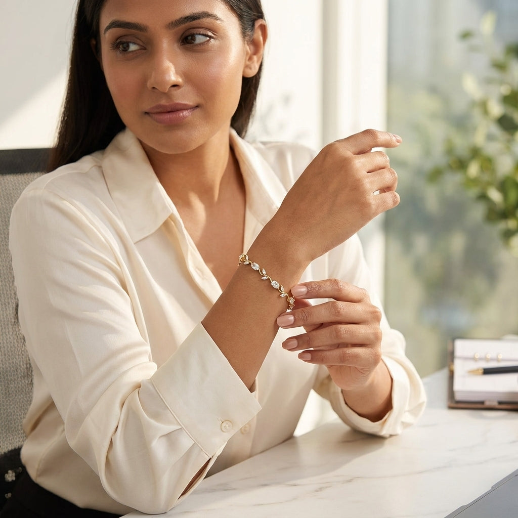 The Radiant Crystal Tulip Vine Bracelet