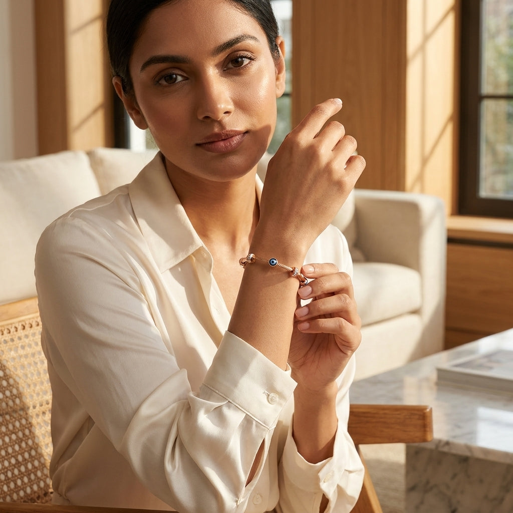 L’Aura 18K Rose Gold Cable Protection Bracelet