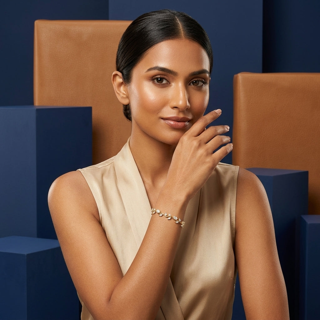 The Radiant Crystal Tulip Vine Bracelet
