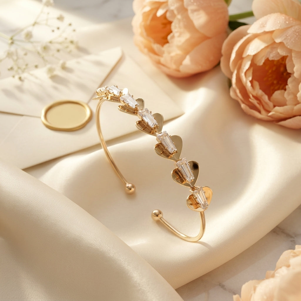 The 'Juliet' Heart & Crystal Bracelet