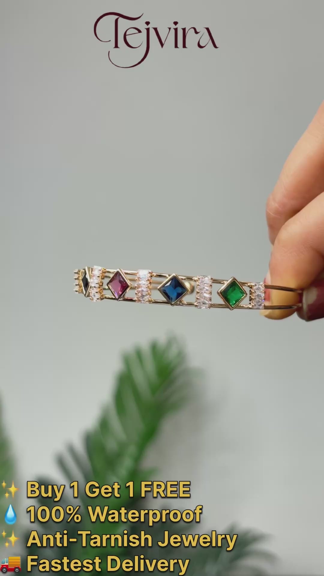 The Art Deco Multi-Stone Cuff Bracelet