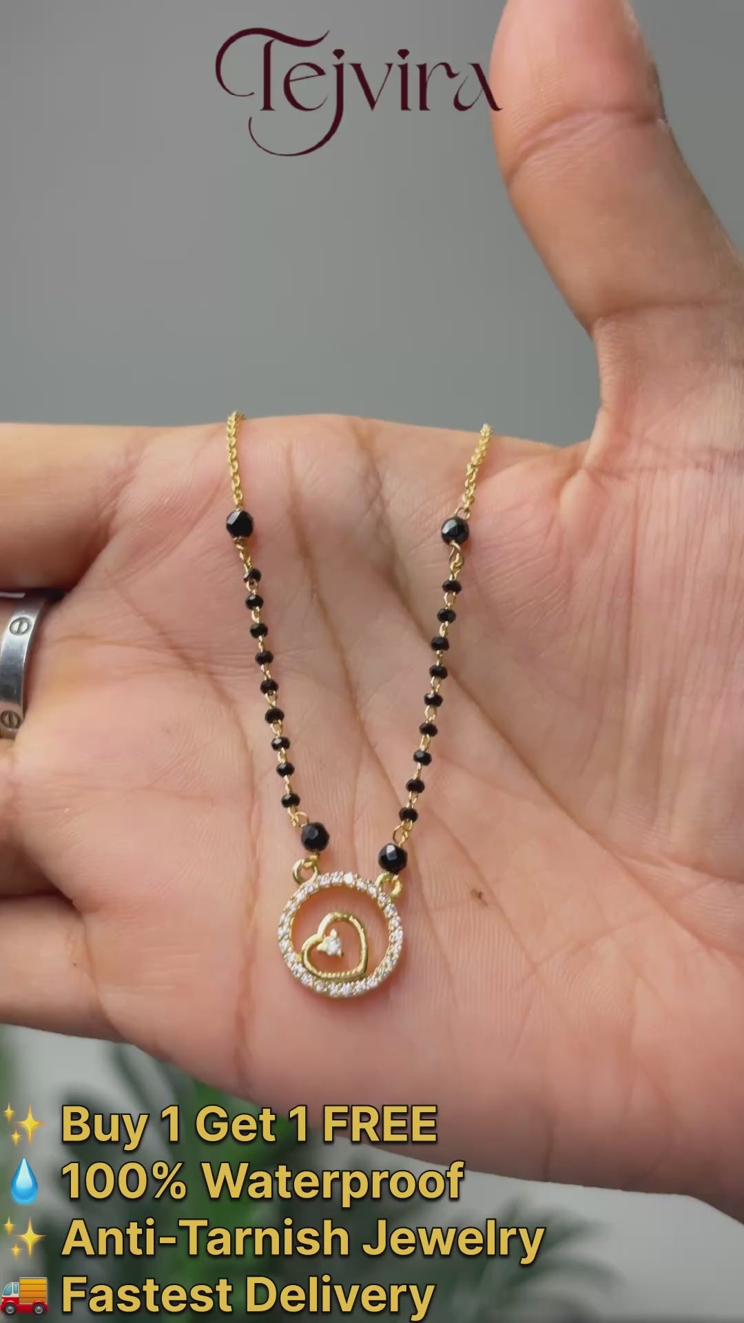 The 'Riya' Heart & Eternity Circle Pendant Mangalsutra