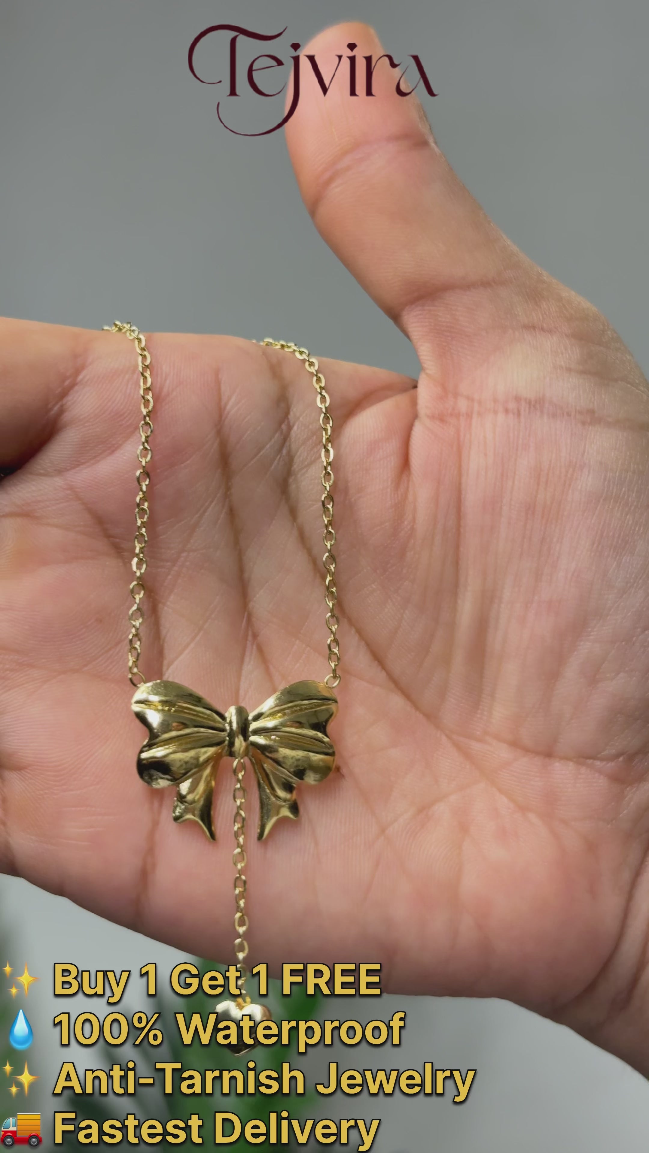 L’Amour 18K Gold Ribbon Heart Chain