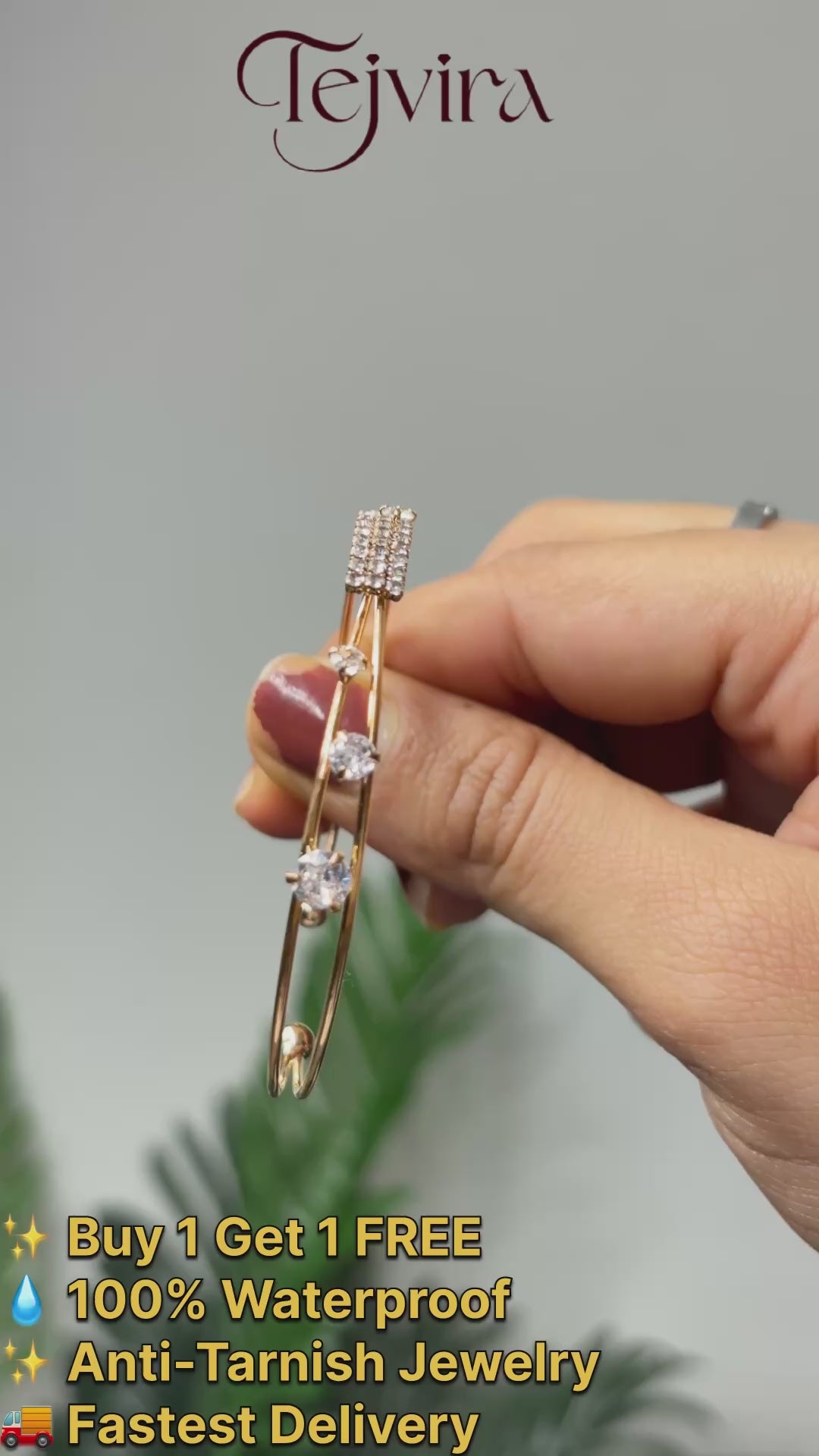 Modern Split-Band Crystal Bracelet