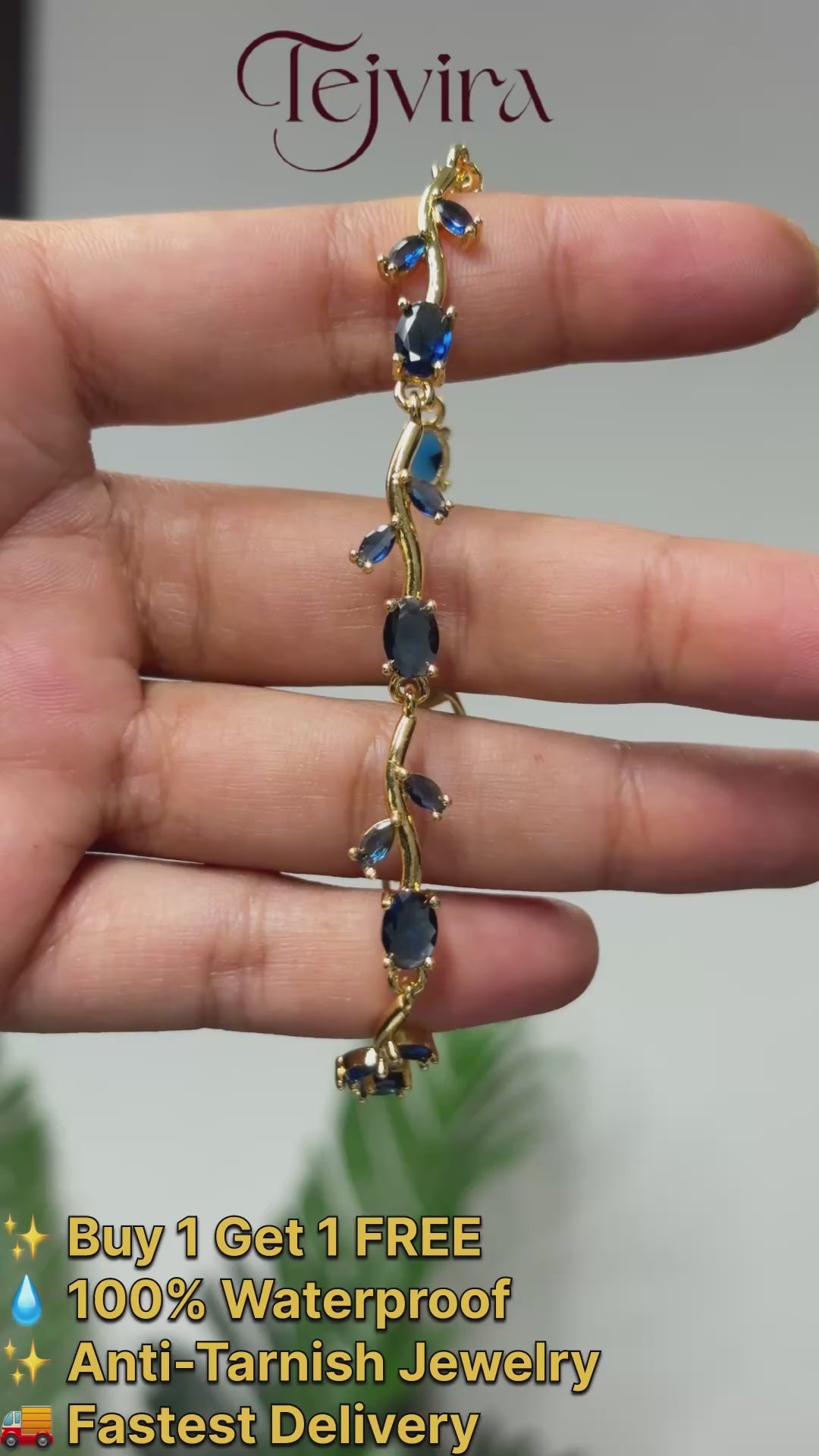 The Royal Sapphire Tulip Midnight Vine Bracelet