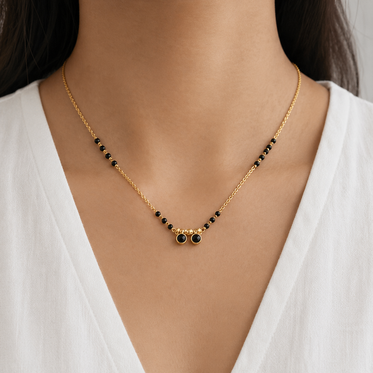 Midnight Twin Drop Mangalsutra