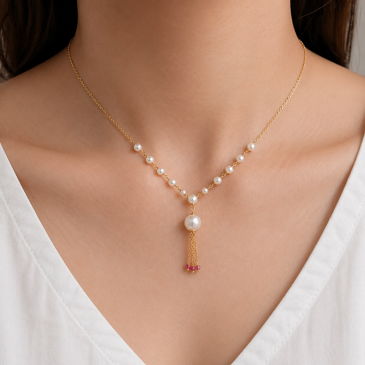 Pearl Mangalsutra with Tassel Pendant
