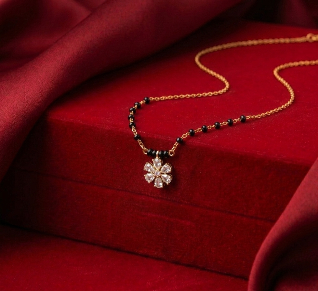 American Diamond Floral Mangalsutra for Women