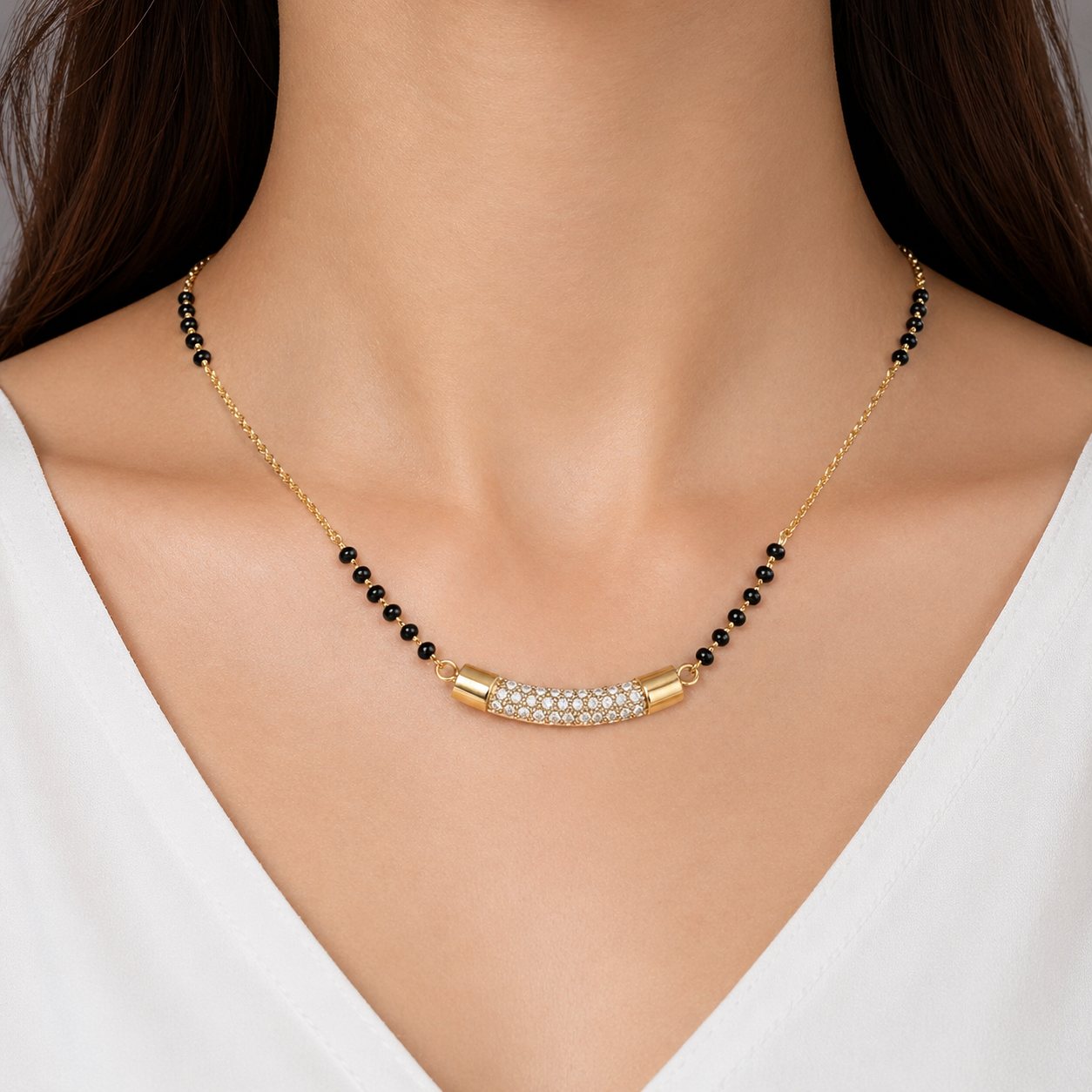 Modern Diamond Tube Mangalsutra