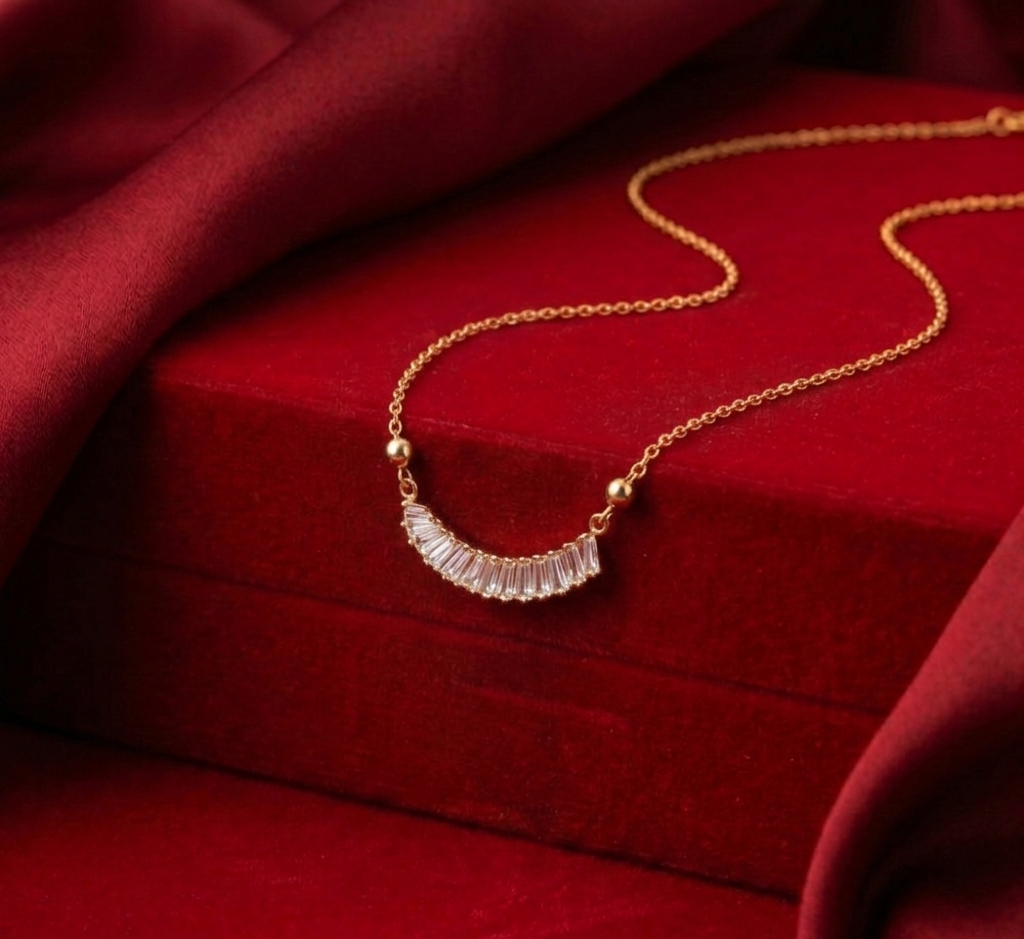 Modern Rose Gold Solitaire Mangalsutra for Women